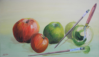 "Pommes" exploration techniques acrylique pour peindre des pommes...