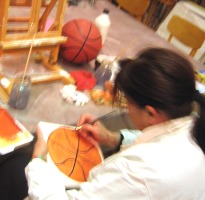 Ballon de basquet. Ecole de peinture Le pommier, Saint Clair sur Epte