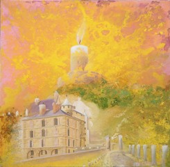 Les lumires  la bougie au Chteau de La Roche-Guyon, 95780 