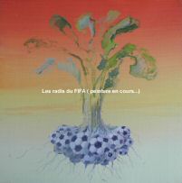 DSCN0574.JPG Botte de radis de La FIFA, peinture Pierre Marcel sur l'actualit mondiale juin 2014, la coupe du monde du football au Brsil