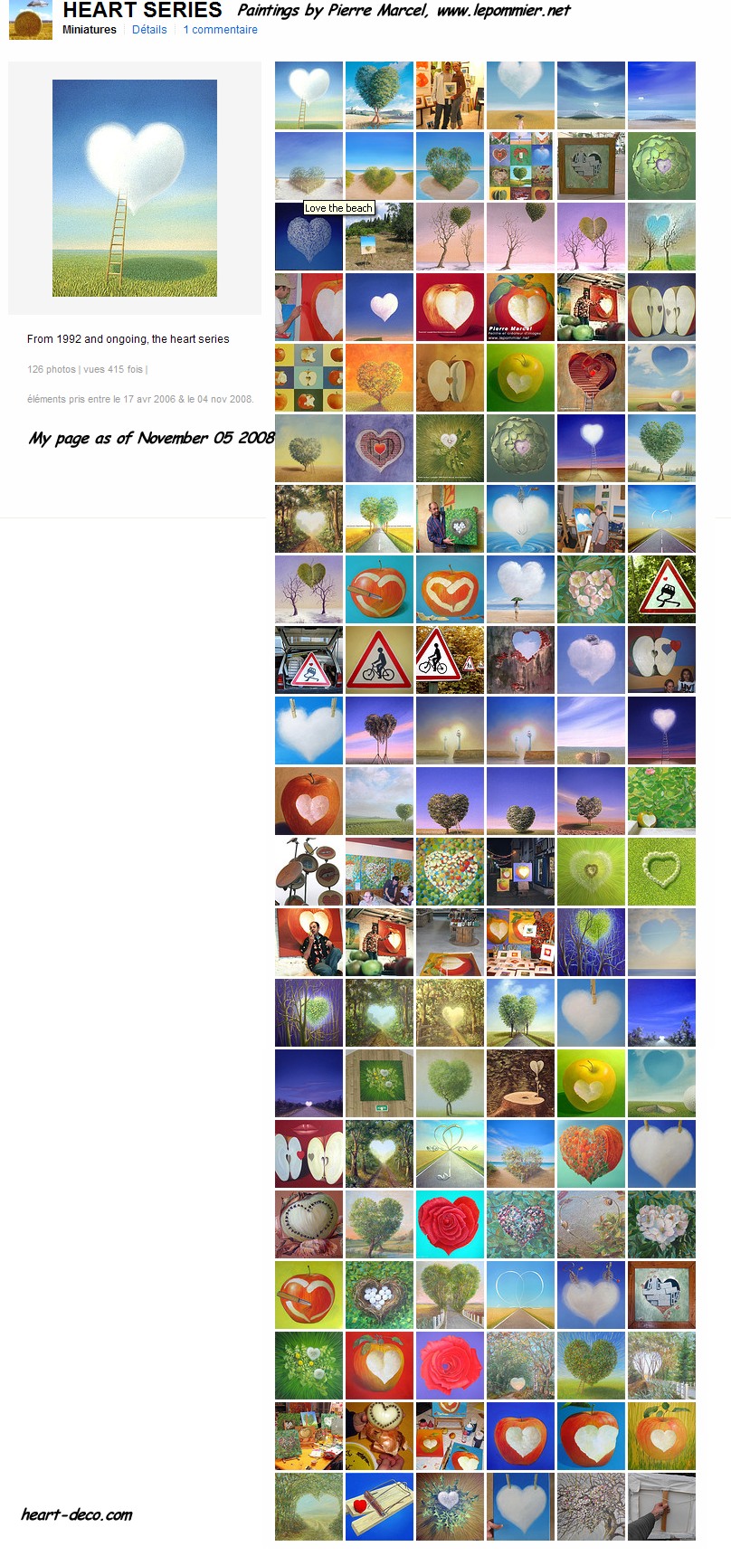 Pierre Marcel hearts paintings collection, as of November 4 2008